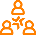 Icon Personengruppe mit Stern für Social Video Recruiting